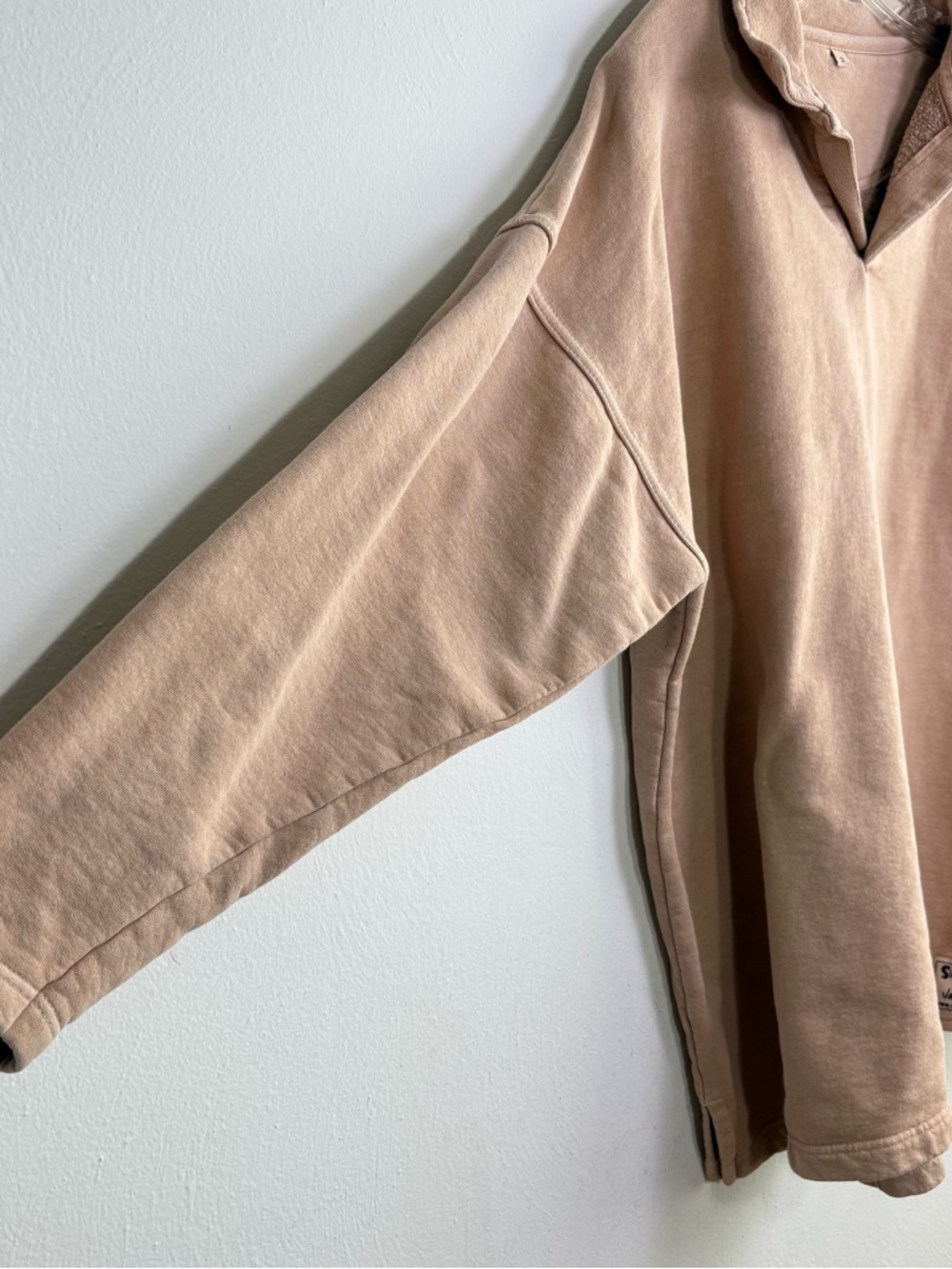 SLOPPY JOE UK Collar 02 Sweatshirt Beige Tan Size 3 L Oversized Relaxed Organic - Picture 8 of 11